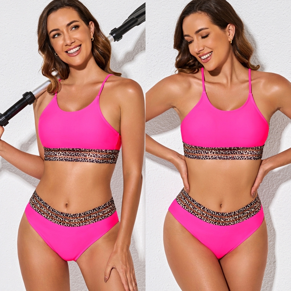 Leopard Contrast Bikini Set
